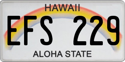 HI license plate EFS229