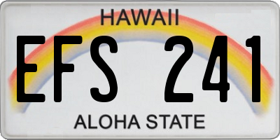 HI license plate EFS241