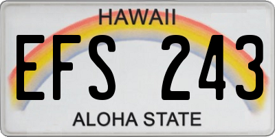 HI license plate EFS243