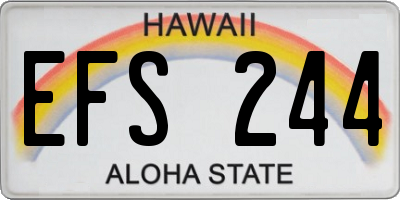 HI license plate EFS244