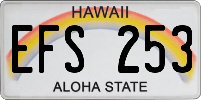 HI license plate EFS253