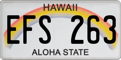 HI license plate EFS263