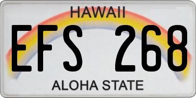 HI license plate EFS268