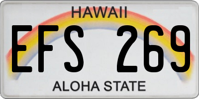 HI license plate EFS269