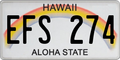 HI license plate EFS274