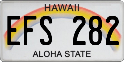 HI license plate EFS282