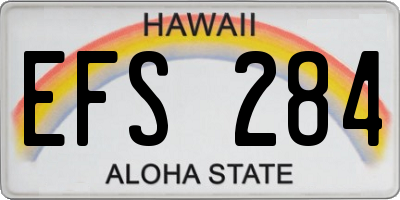 HI license plate EFS284