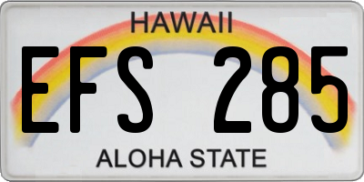 HI license plate EFS285