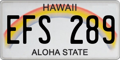 HI license plate EFS289
