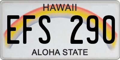 HI license plate EFS290