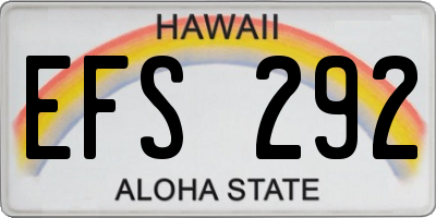 HI license plate EFS292