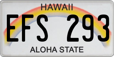 HI license plate EFS293