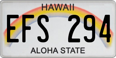 HI license plate EFS294