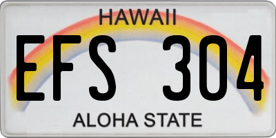 HI license plate EFS304