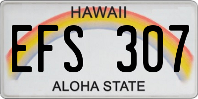HI license plate EFS307