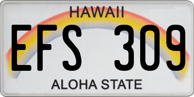 HI license plate EFS309