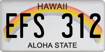 HI license plate EFS312