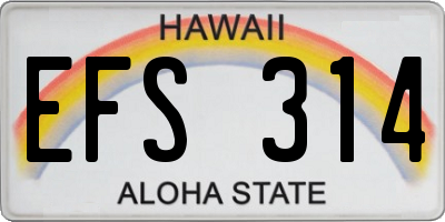 HI license plate EFS314