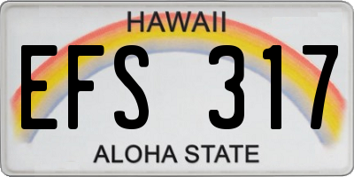 HI license plate EFS317