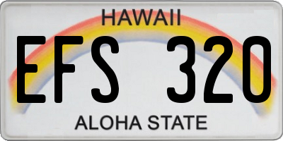 HI license plate EFS320