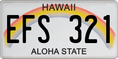 HI license plate EFS321