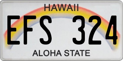 HI license plate EFS324