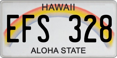 HI license plate EFS328
