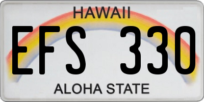 HI license plate EFS330