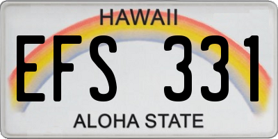 HI license plate EFS331