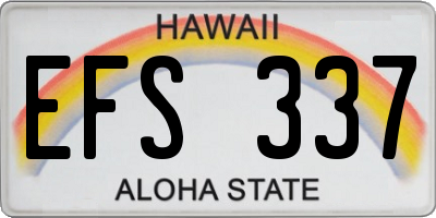 HI license plate EFS337