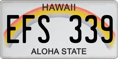 HI license plate EFS339