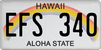 HI license plate EFS340