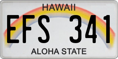 HI license plate EFS341