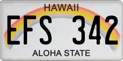 HI license plate EFS342