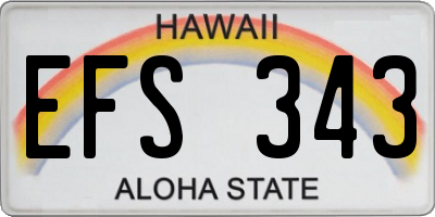 HI license plate EFS343