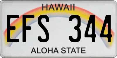 HI license plate EFS344