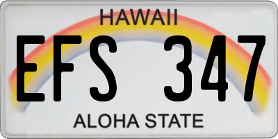 HI license plate EFS347