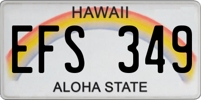 HI license plate EFS349
