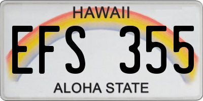 HI license plate EFS355