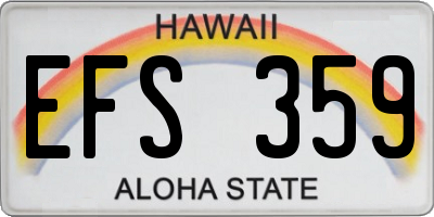 HI license plate EFS359