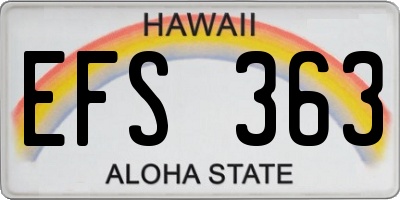 HI license plate EFS363