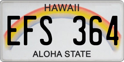HI license plate EFS364
