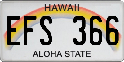 HI license plate EFS366