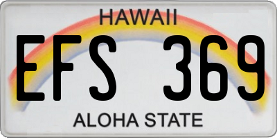 HI license plate EFS369