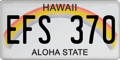 HI license plate EFS370
