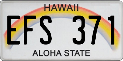 HI license plate EFS371