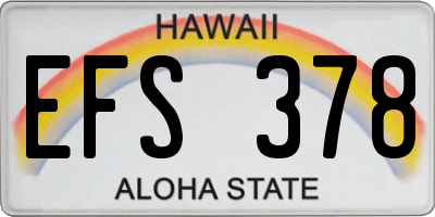 HI license plate EFS378