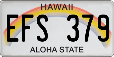 HI license plate EFS379