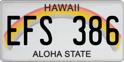 HI license plate EFS386