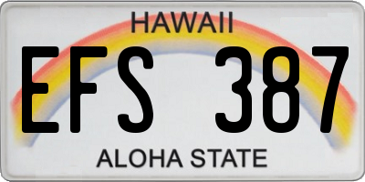 HI license plate EFS387